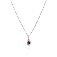 Ruby & Diamond Pendant with Chain