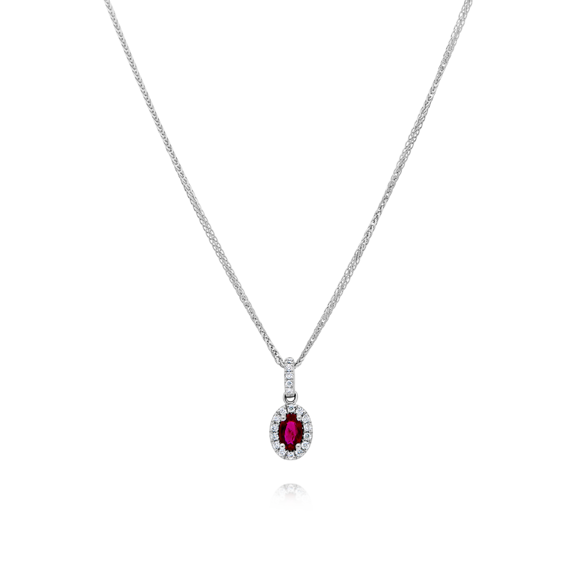 Ruby & Diamond Pendant with Chain