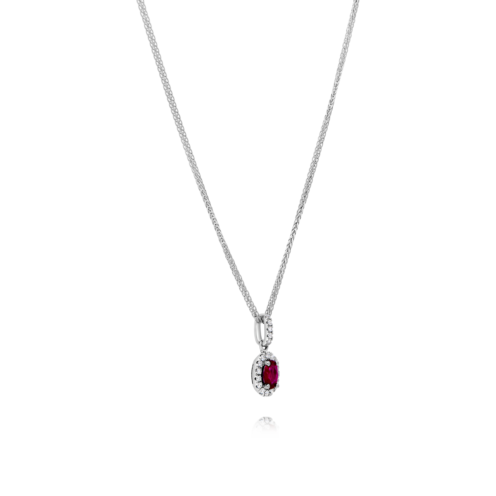 Ruby & Diamond Pendant with Chain