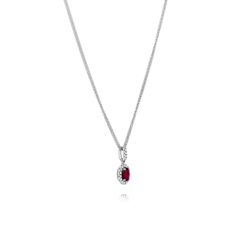 Ruby & Diamond Pendant with Chain