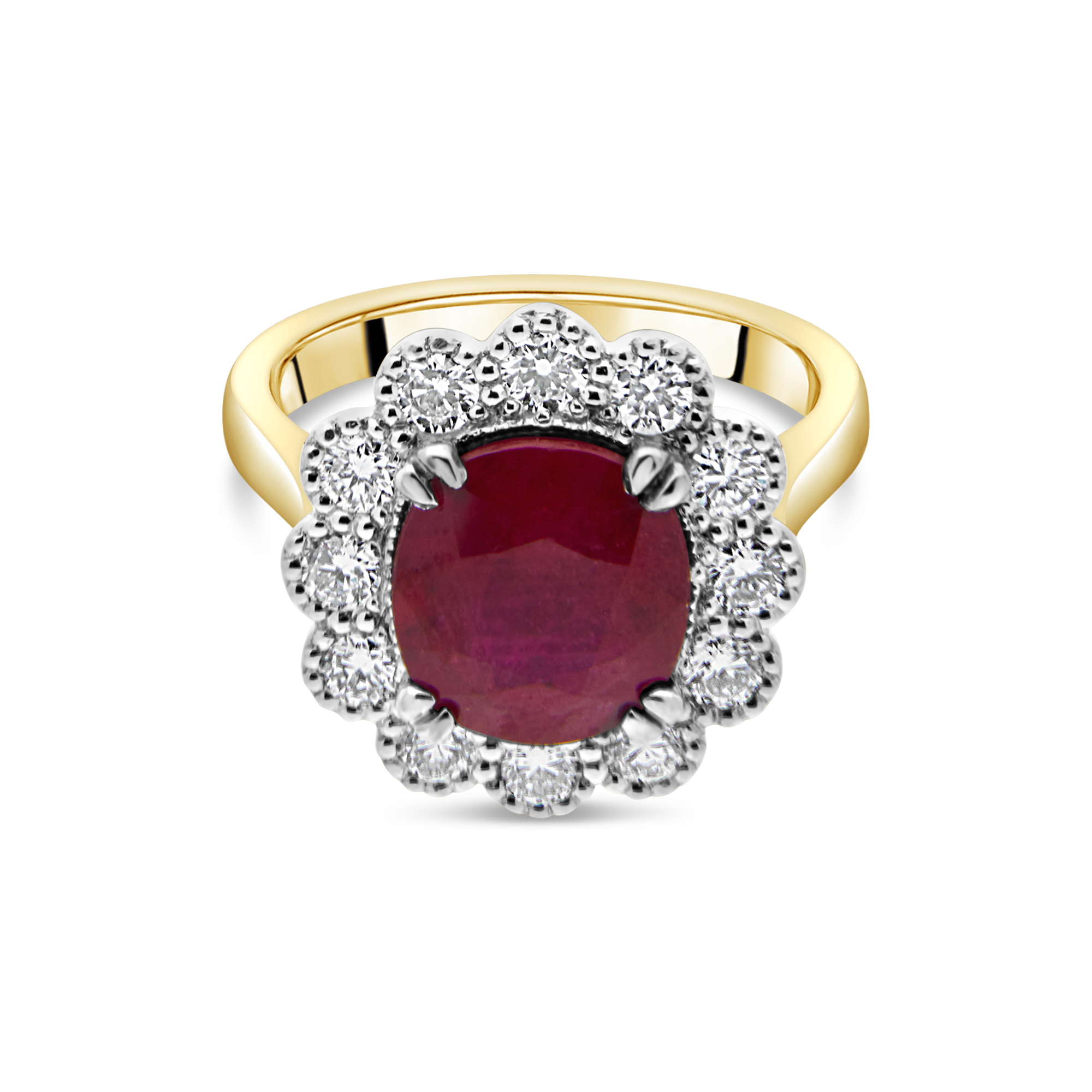 The "Kate Flower" Ruby and Diamond, Yellow Gold