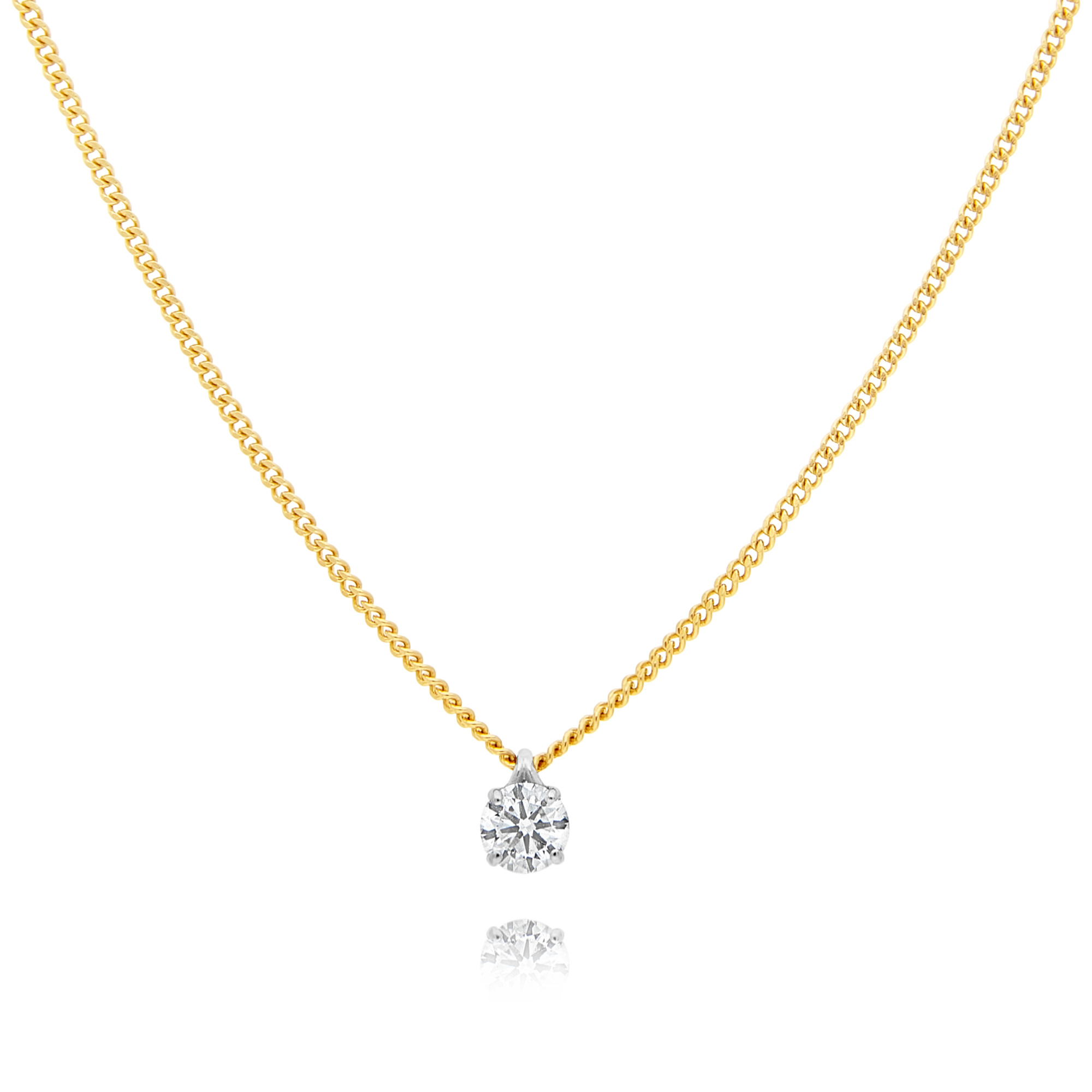 18ct Yellow Gold Solitaire Diamond Pendant