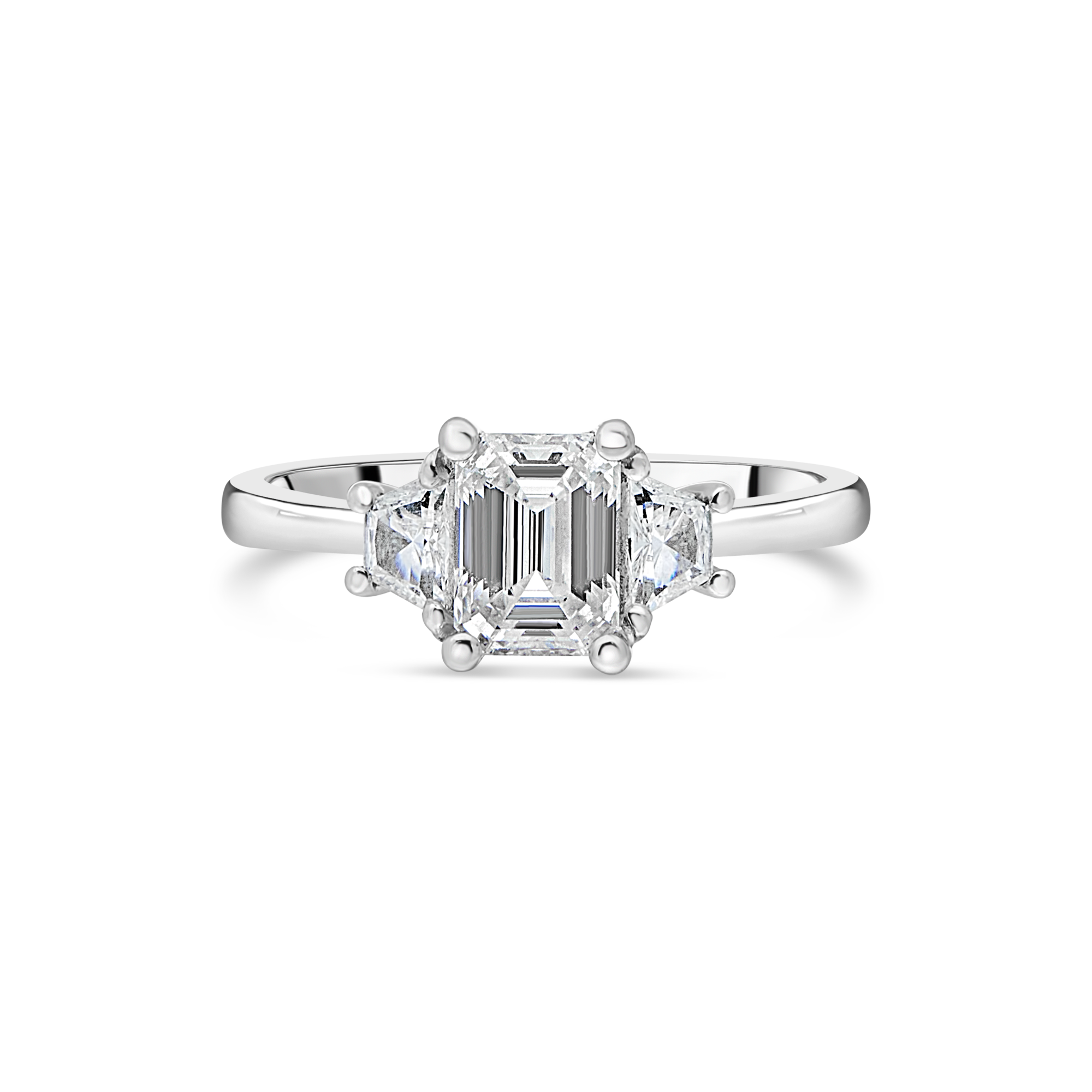 The "Tranquility" with Emerald Cut Diamond Platinum