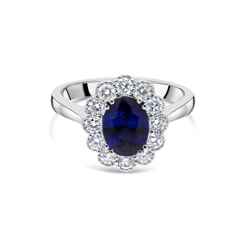 The "Kate Flower" Sapphire and Diamond, Platinum - Appleby Jewellers Dublin