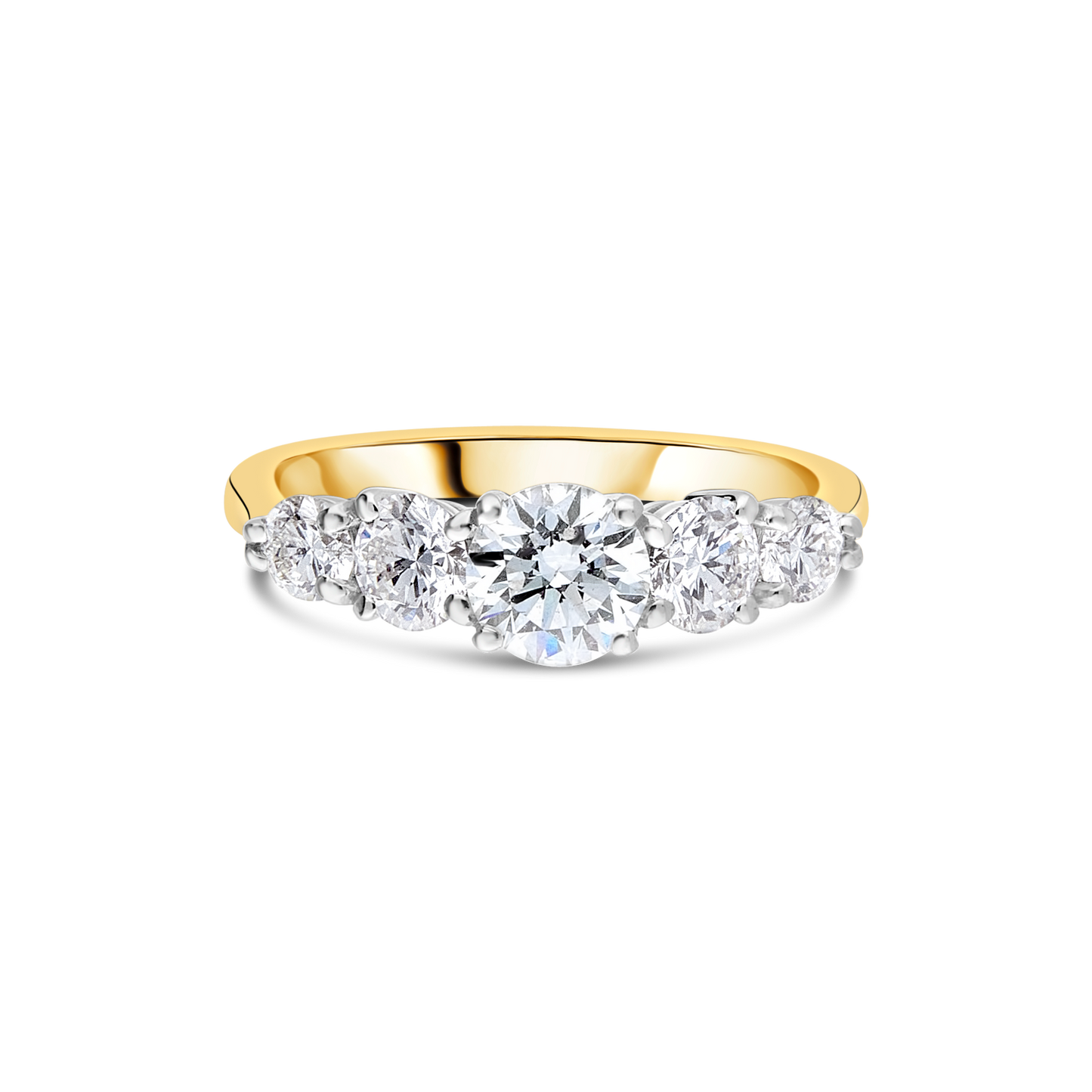 The "Decor" Five Stone Ring, Yellow Gold