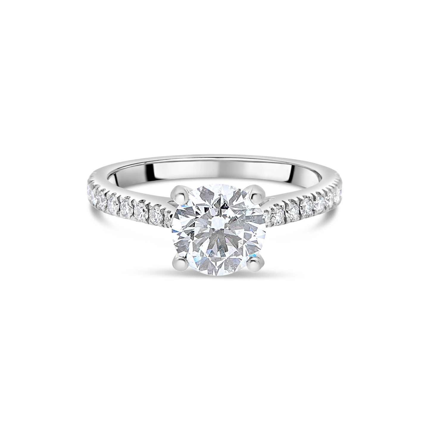 The "J'adore" with Round Brilliant and Pavé Diamond Band