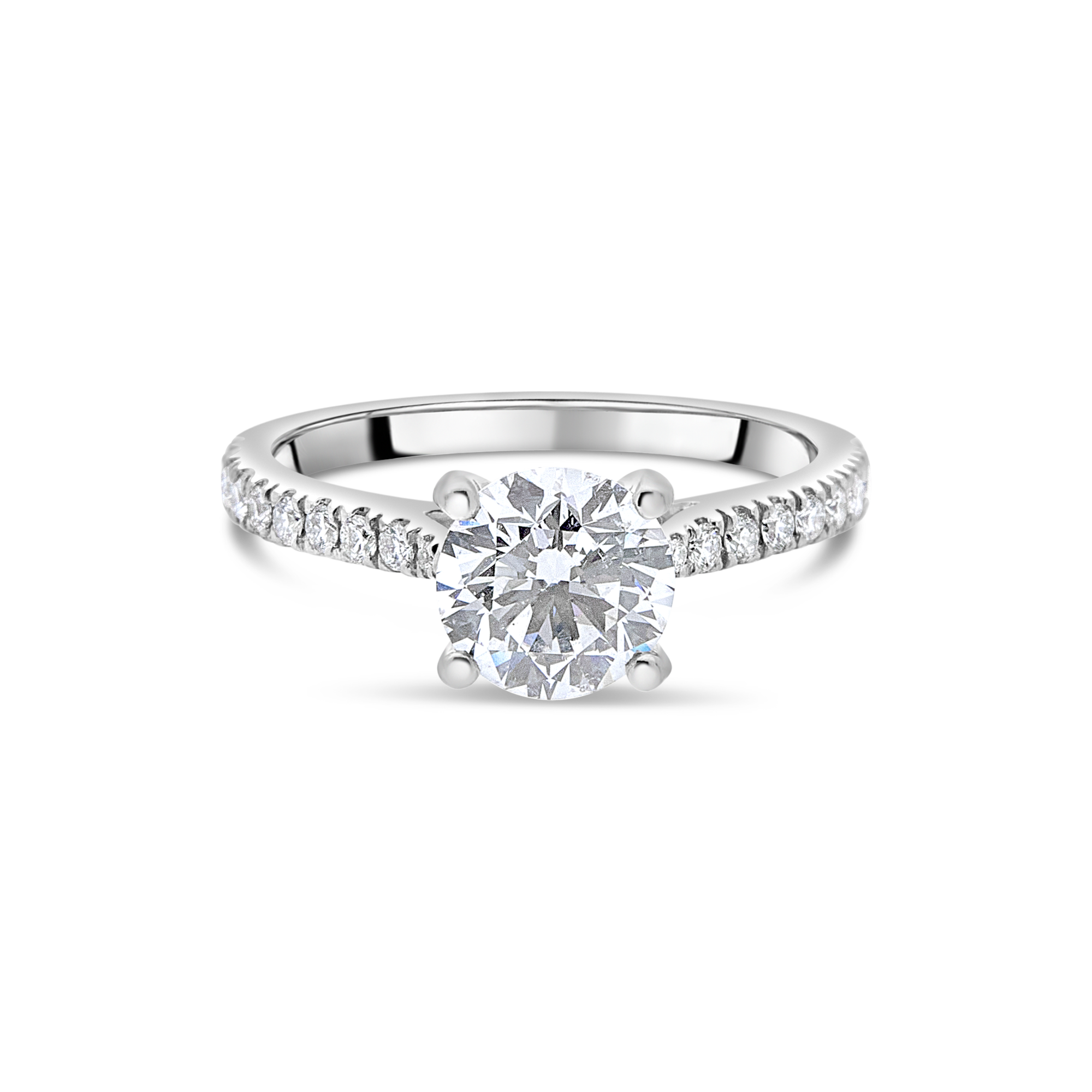 The "J'adore" with Round Brilliant and Pavé Diamond Band