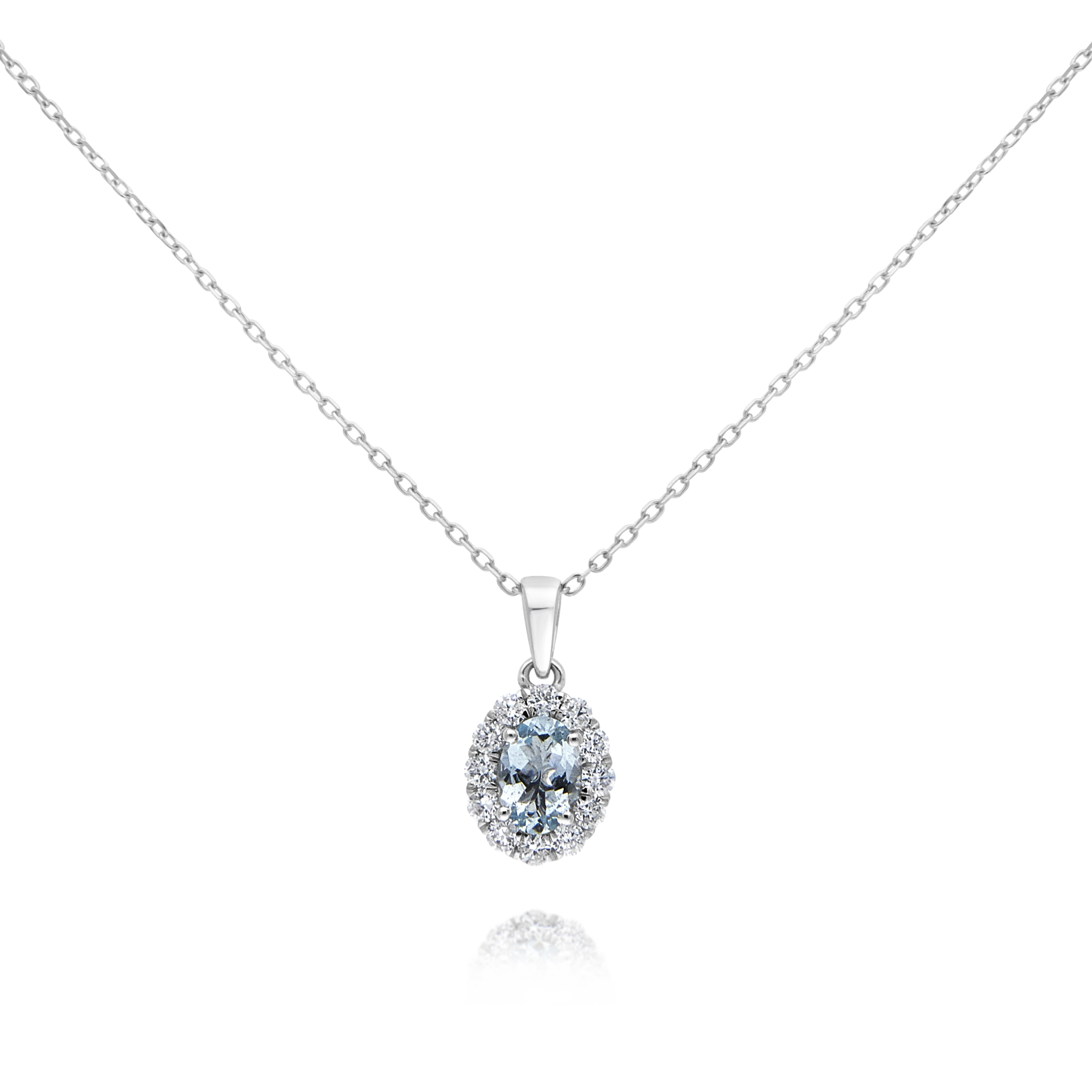 Aquamarine and Diamond Cluster Pendant