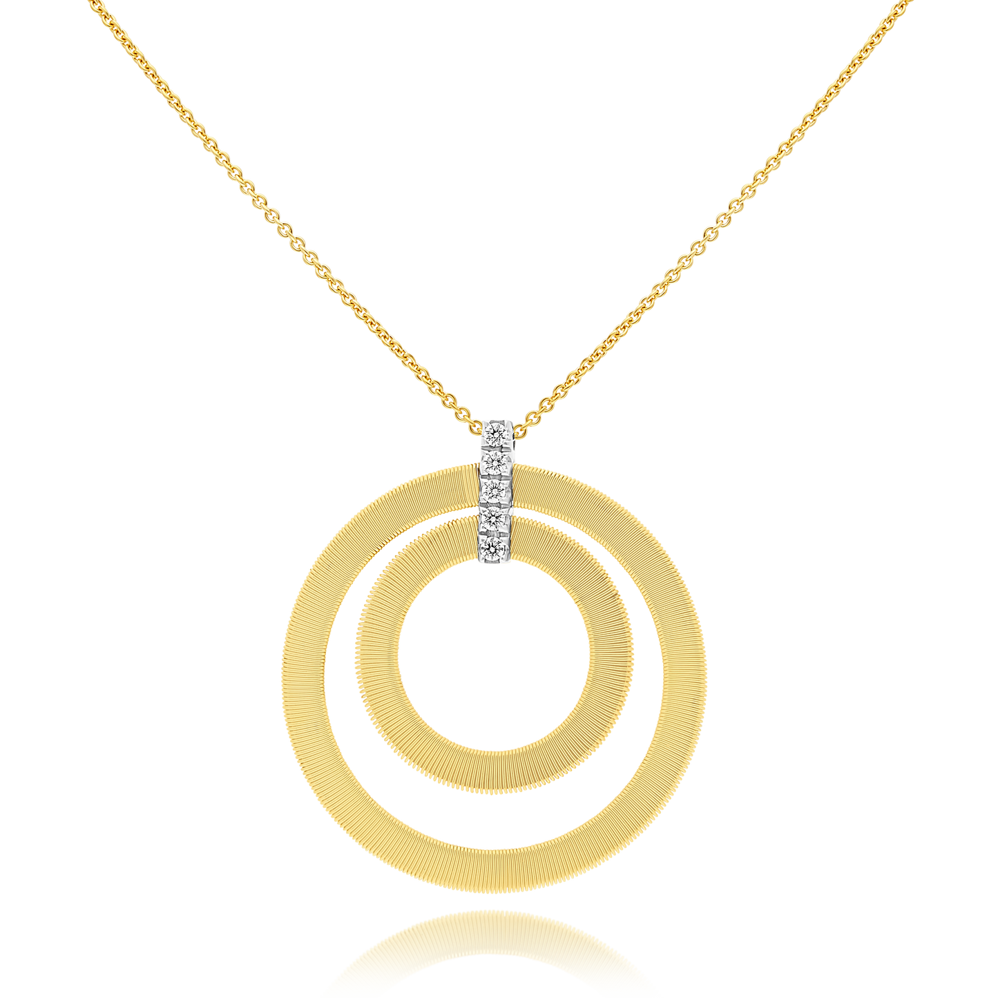 18ct Gold and Diamond Double Circle "Masai" Pendant Marco Bicego