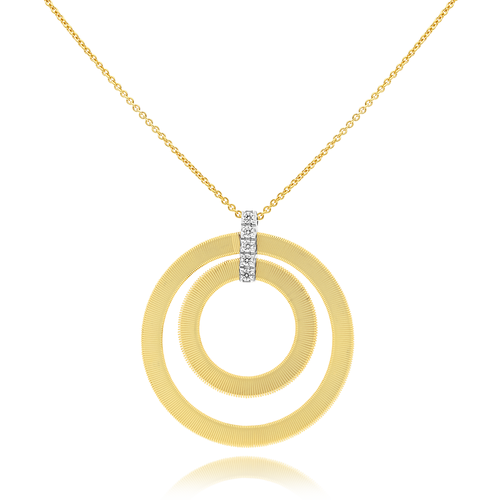 18ct Gold and Diamond Double Circle "Masai" Pendant Marco Bicego