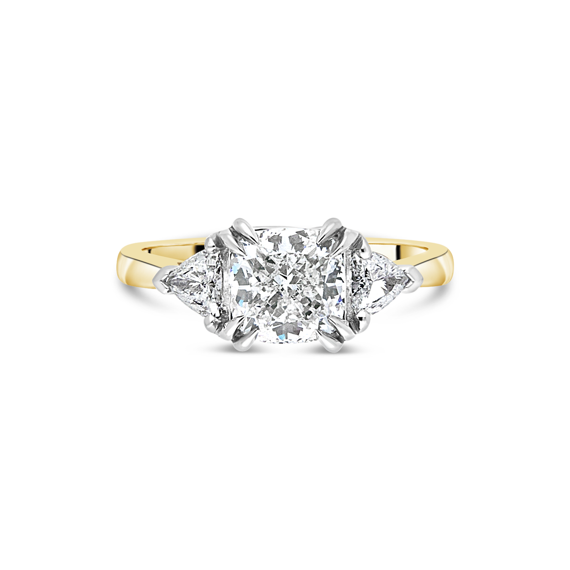 The "Tranquility" with Cushion Cut, Yellow Gold