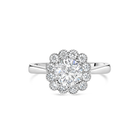 The Kate Flower Engagement Ring (Cushion Shaped Diamond)