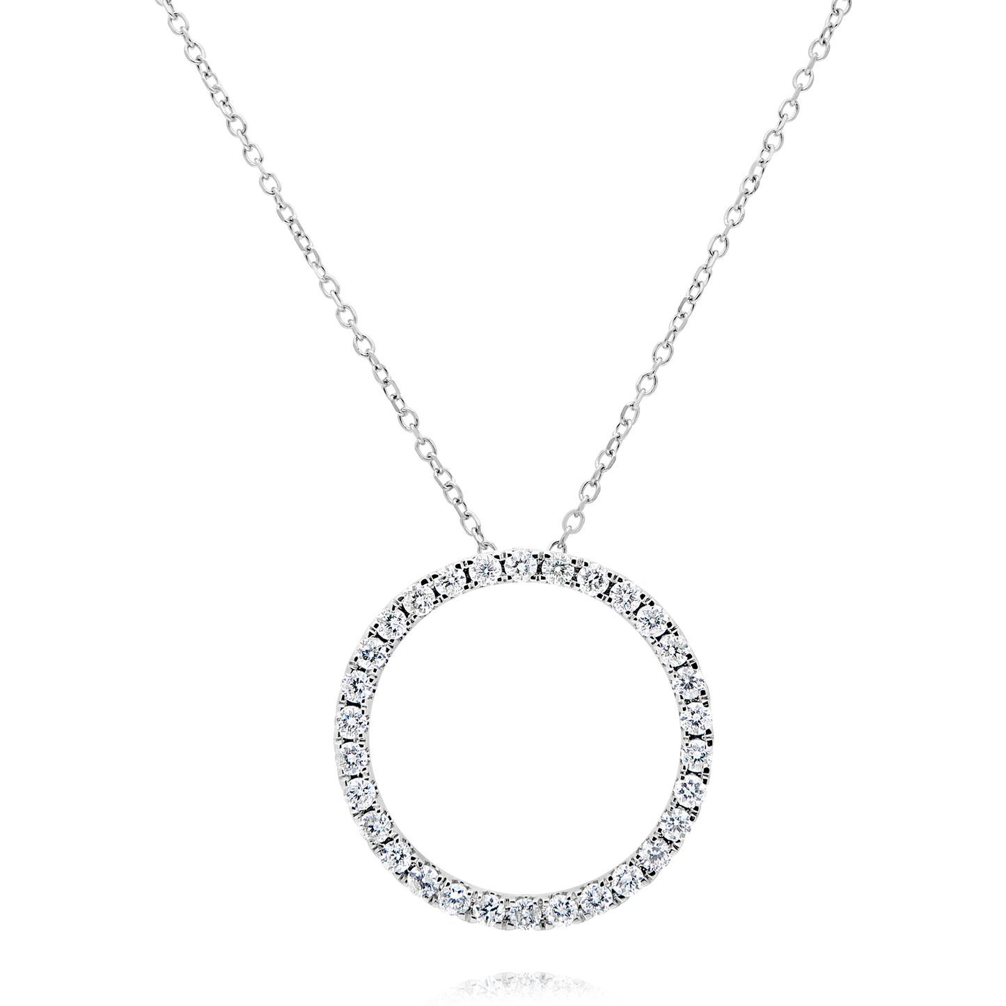 18ct White Gold Diamond Circle Pendant