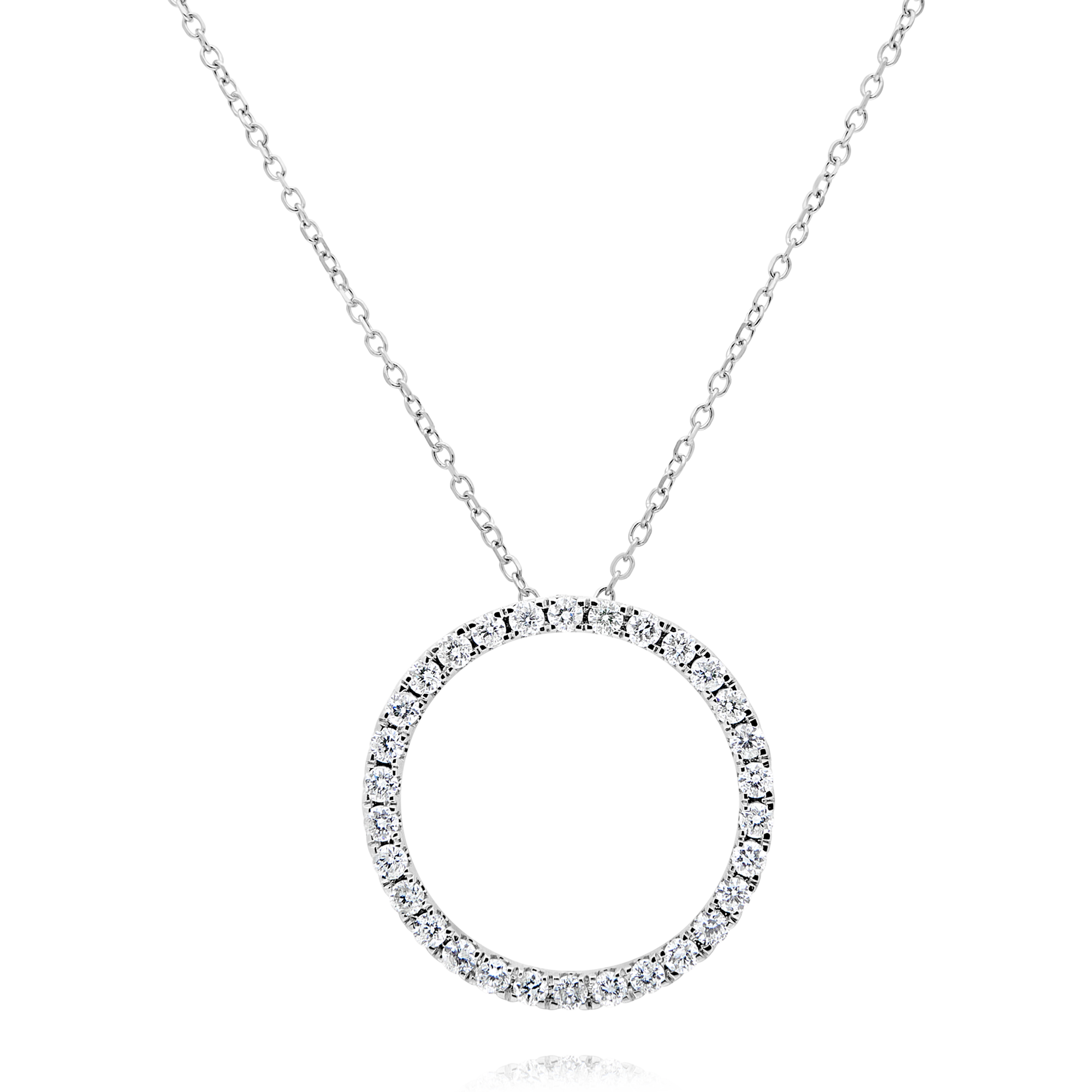 18ct White Gold Diamond Circle Pendant