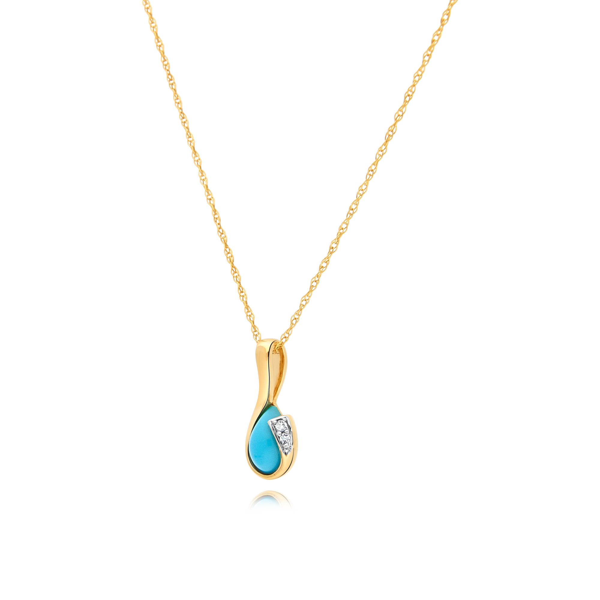 Turquoise and Diamond Gold Pendant