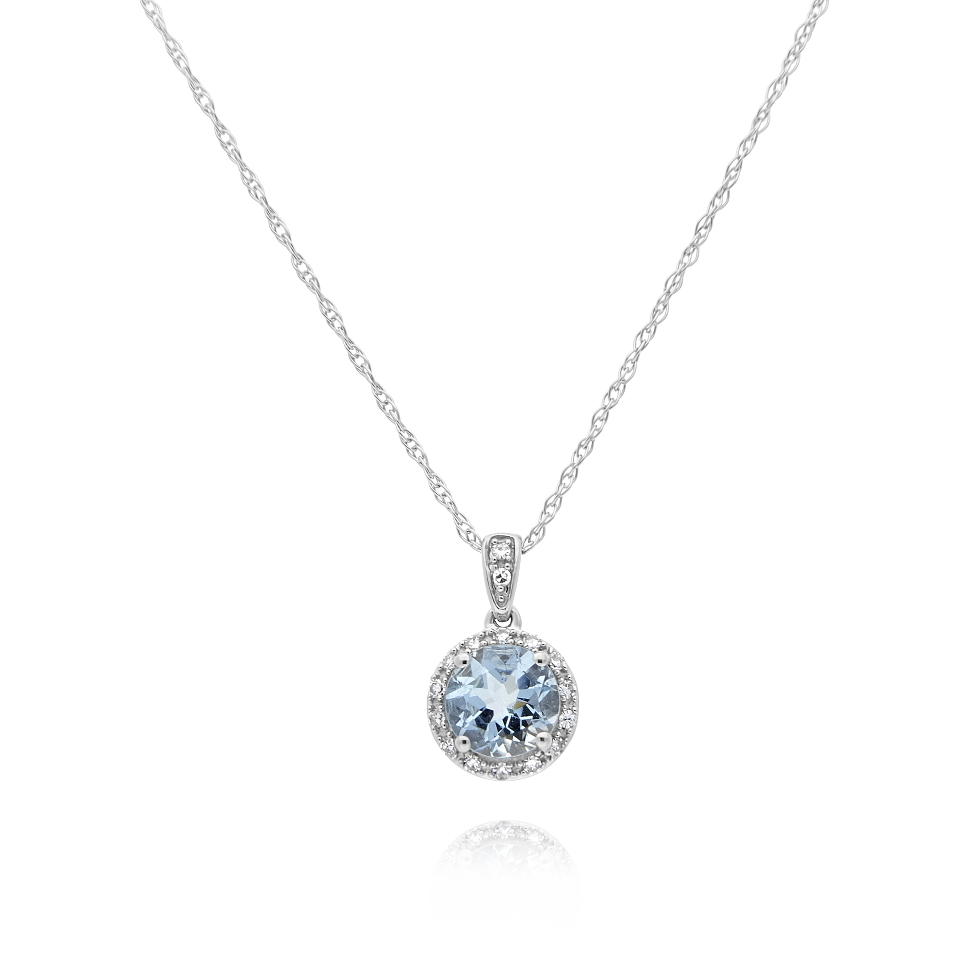 Aquamarine and Diamond Pendant