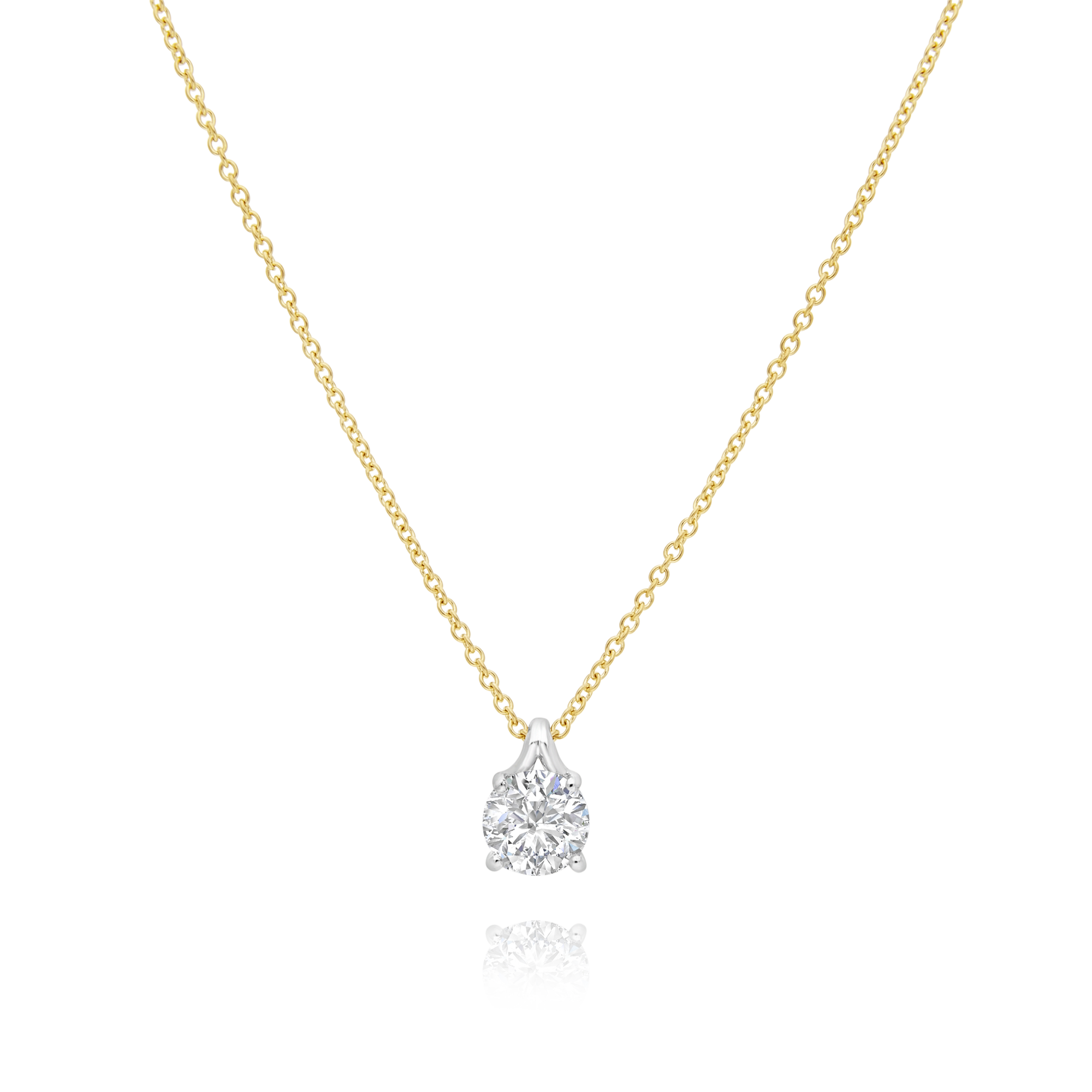 18ct Yellow Gold Solitaire Diamond Pendant