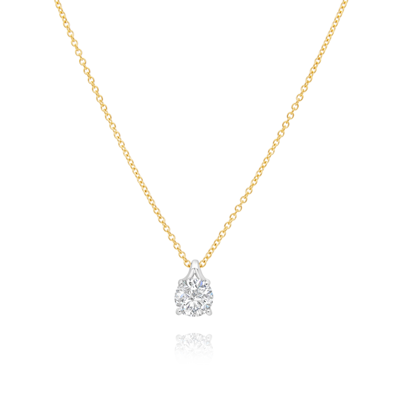 18ct Yellow Gold Solitaire Diamond Pendant