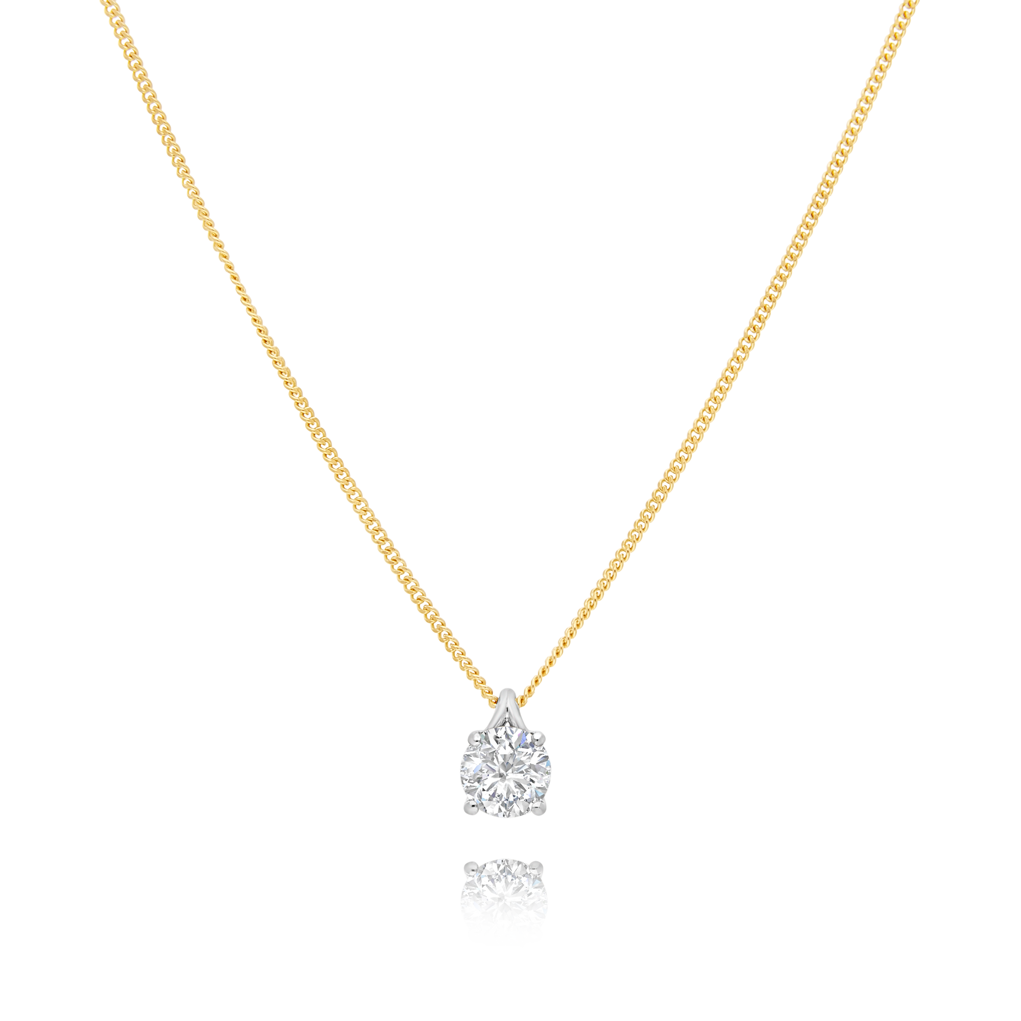 18ct Yellow Gold Solitaire Diamond Pendant