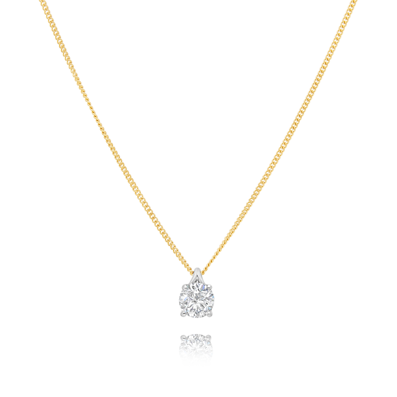 18ct Yellow Gold Solitaire Diamond Pendant