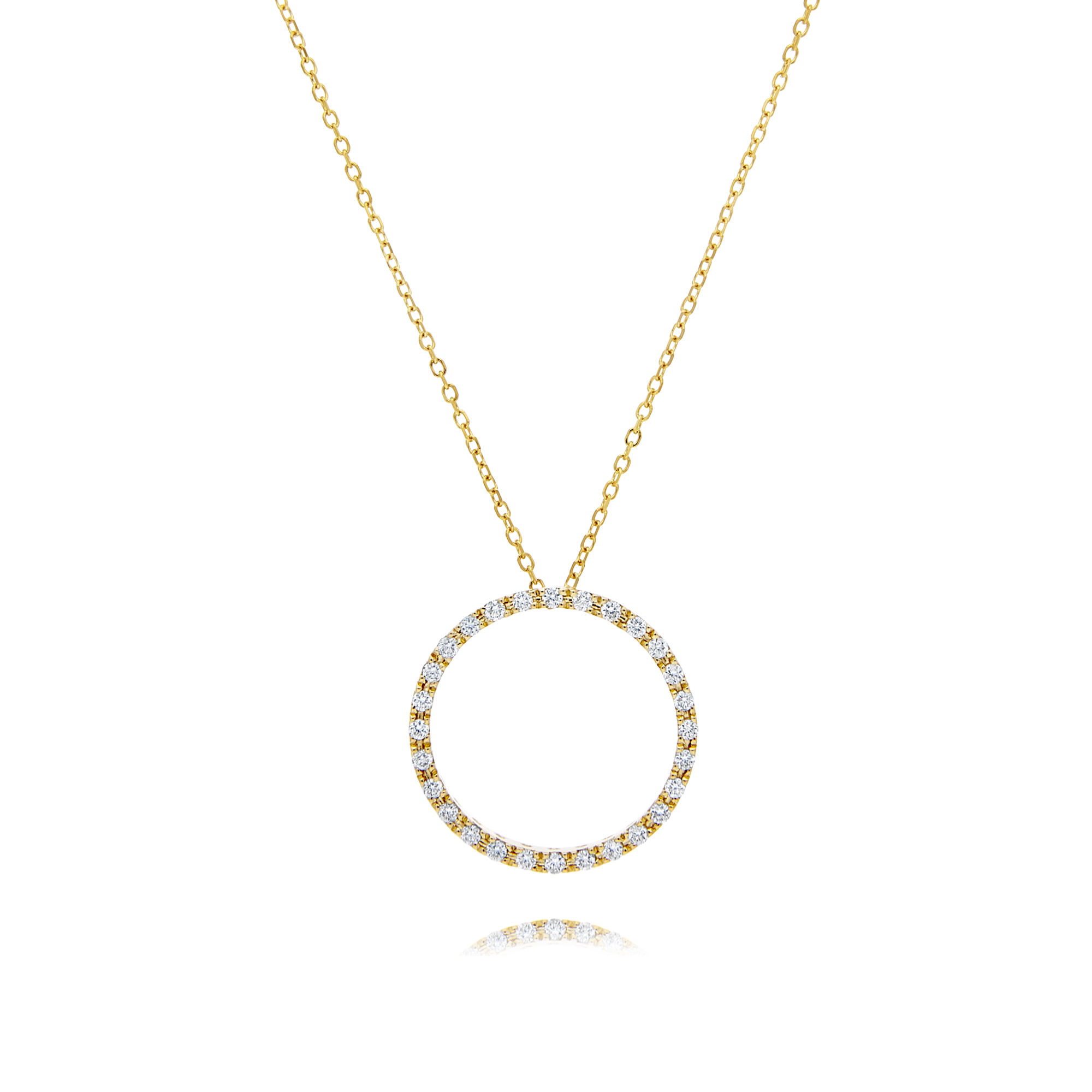 Diamond Circle Pendant Yellow Gold