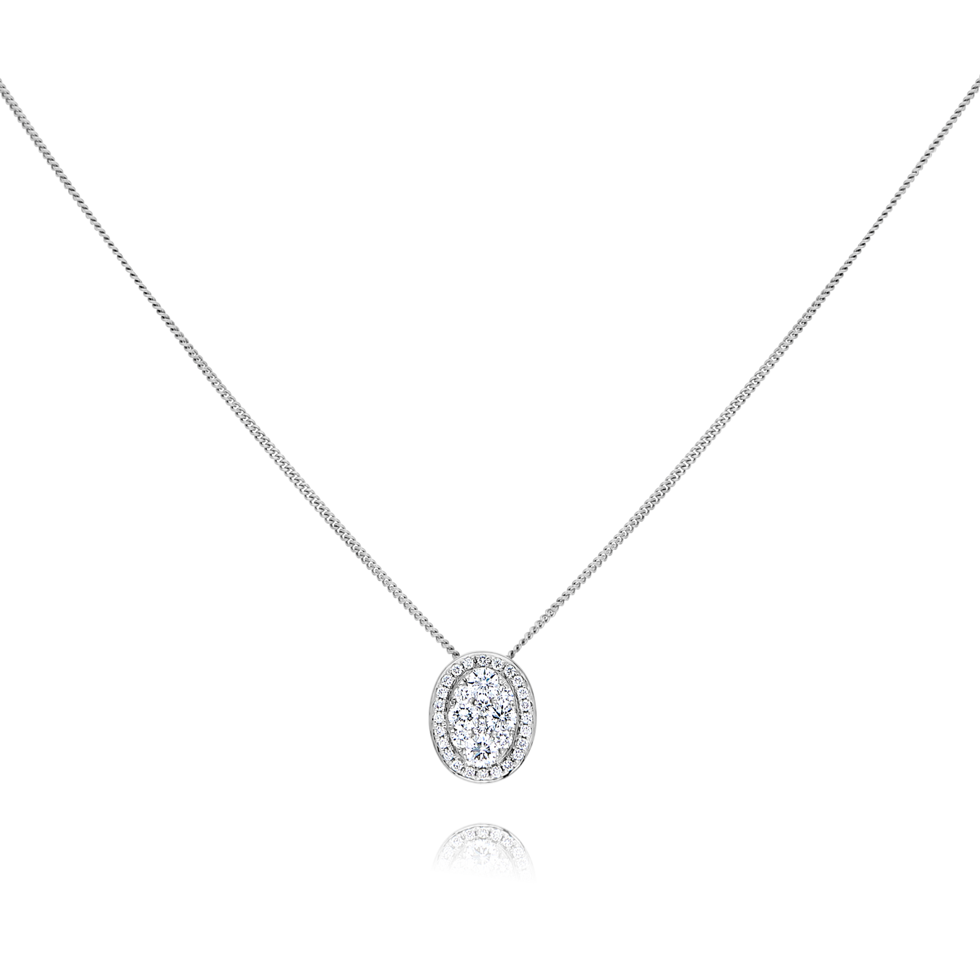 Halo diamond necklace deals