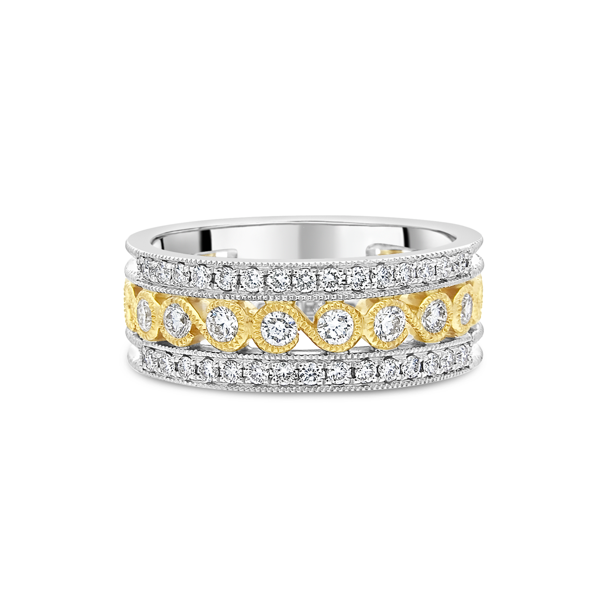 18ct Yellow Gold and Platinum Diamond Dress Ring