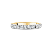 Diamond Band, Yellow Gold and Platinum