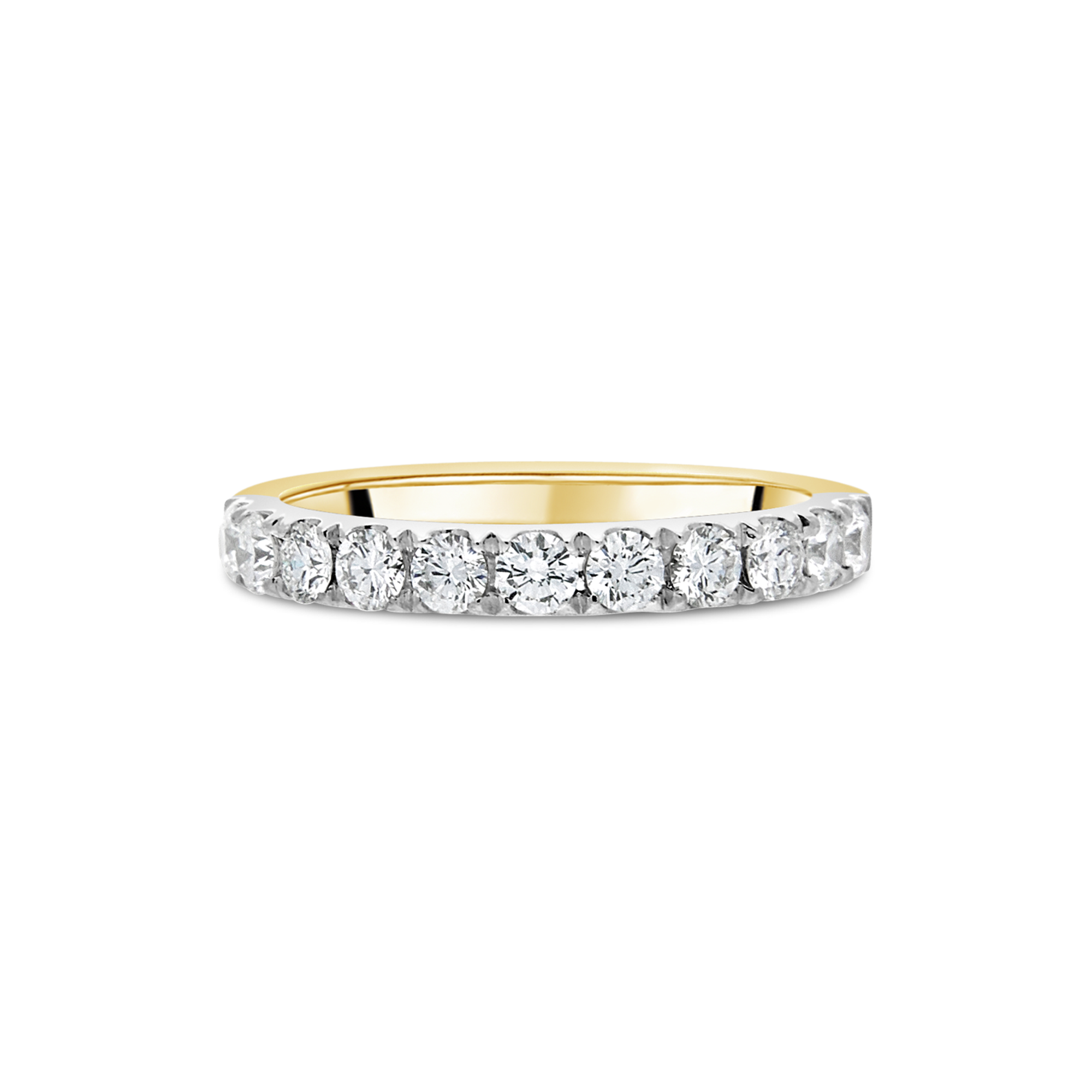 Diamond Band, Yellow Gold and Platinum