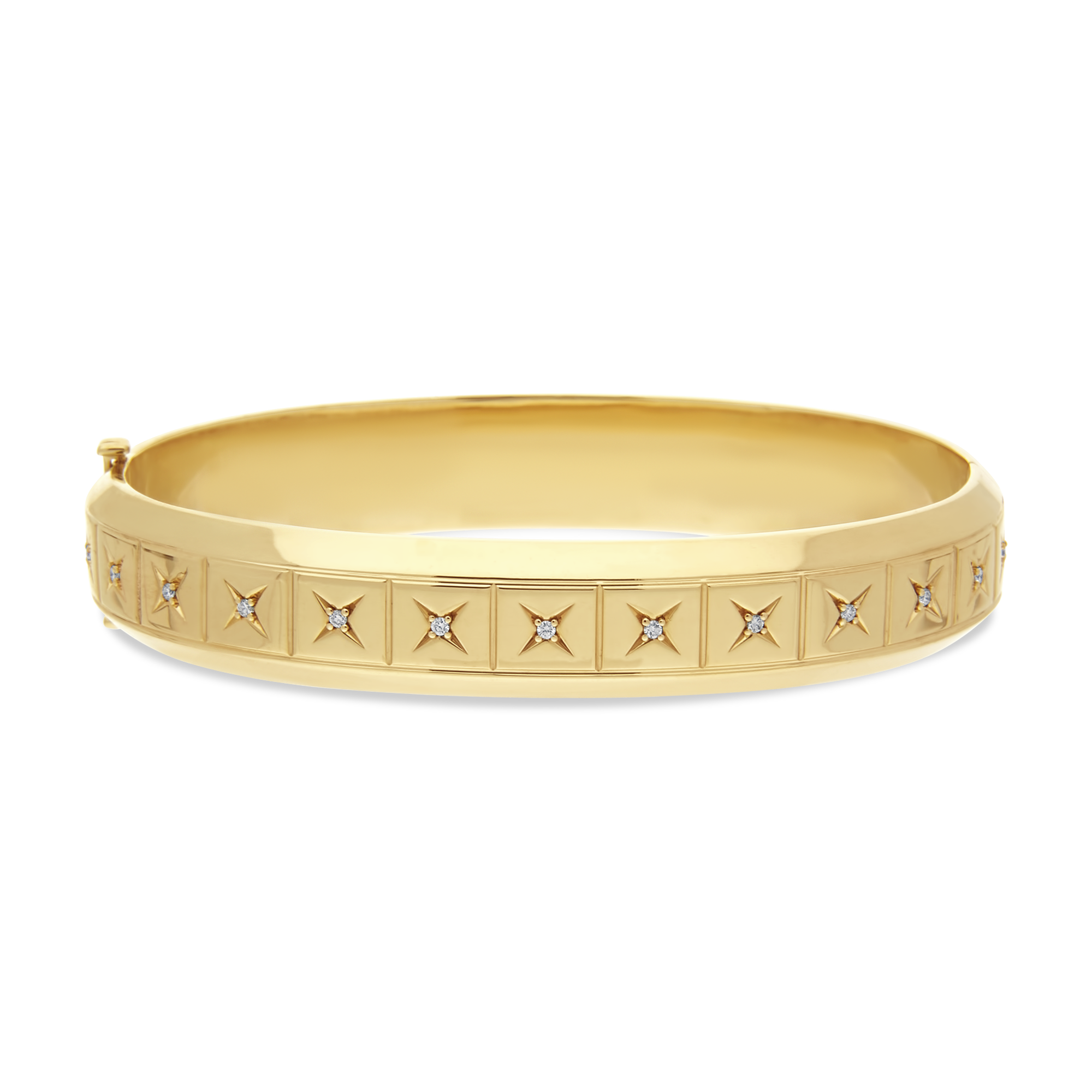 Gold and Diamond X Bangle