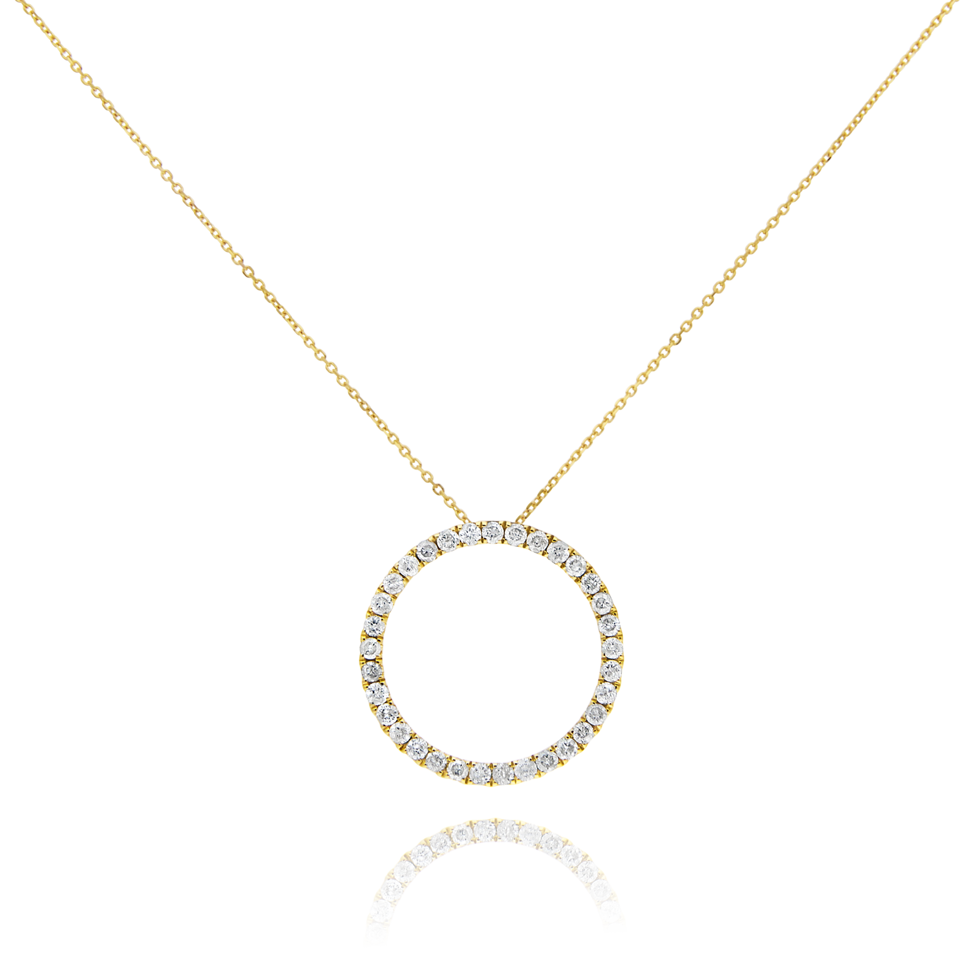 9ct Yellow Gold Diamond Circle Pendant