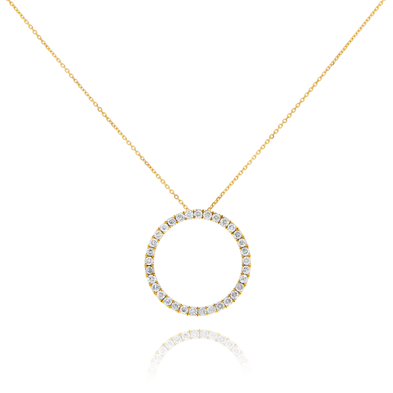 9ct Yellow Gold Diamond Circle Pendant