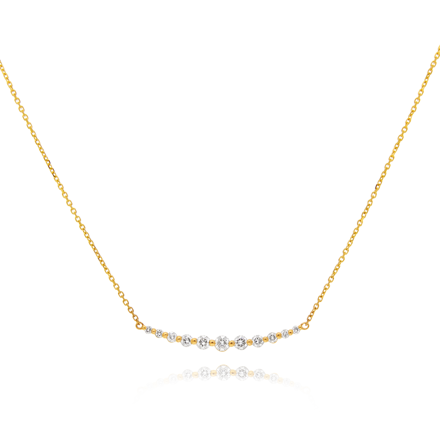 18ct Yellow Gold Diamond Bar Necklace