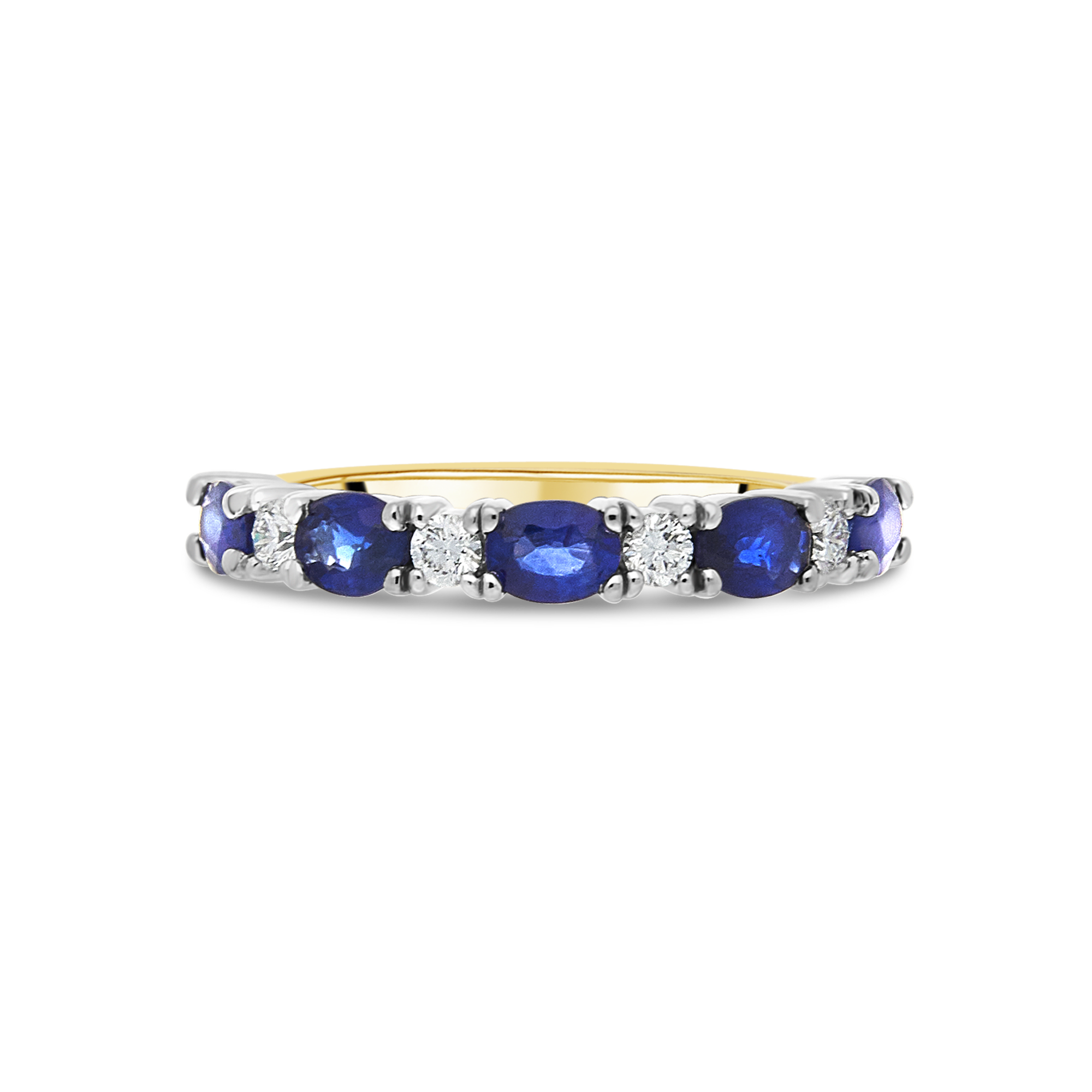 Sapphire and Diamond Band, Yellow Gold