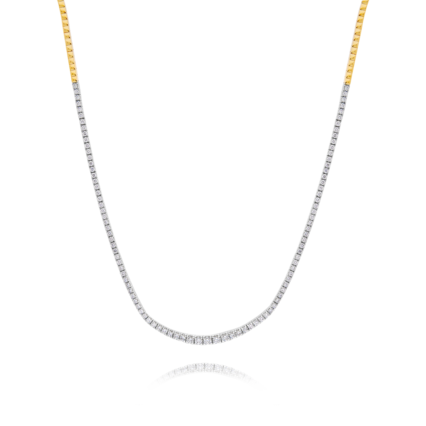 Two-Tone Gold Diamond Necklace