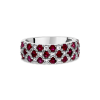 Platinum "Profile" Ruby and Diamond Pavé-set Band