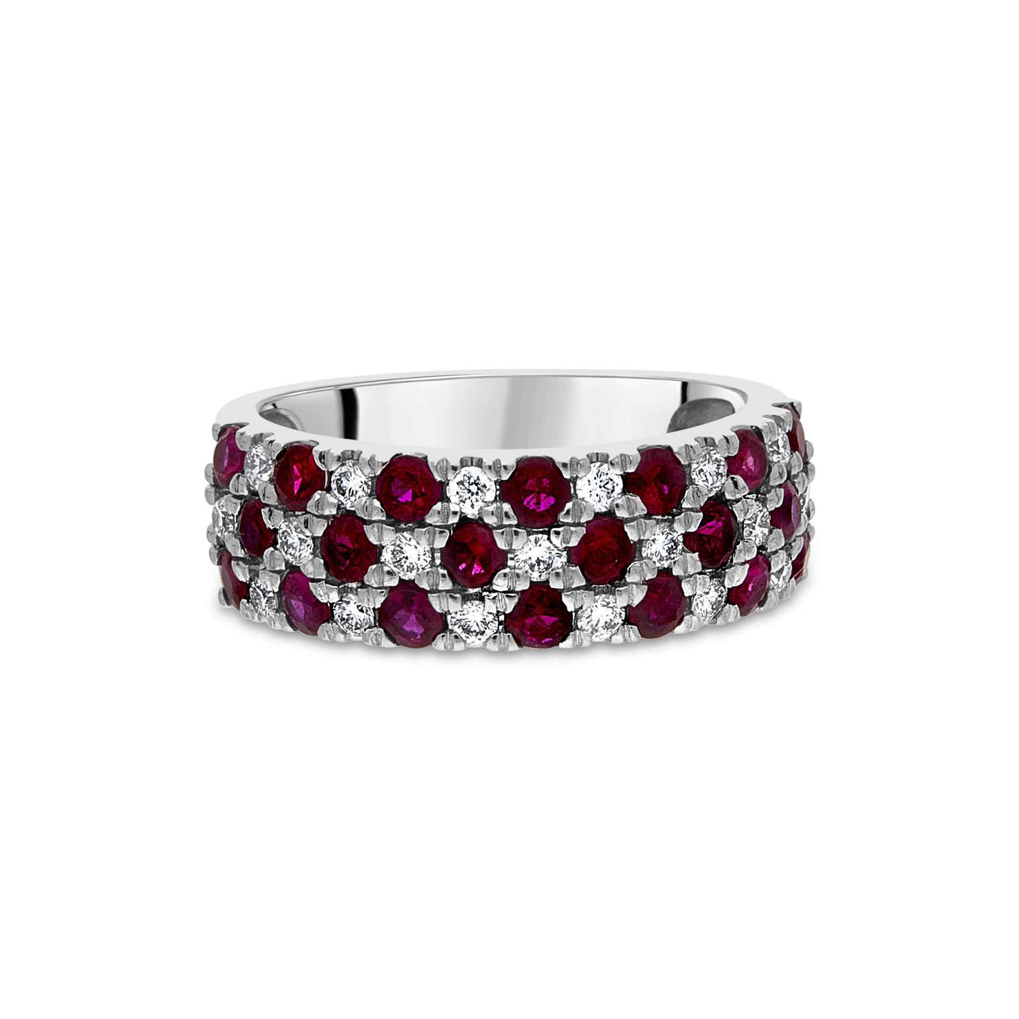 Platinum "Profile" Ruby and Diamond Pavé-set Band