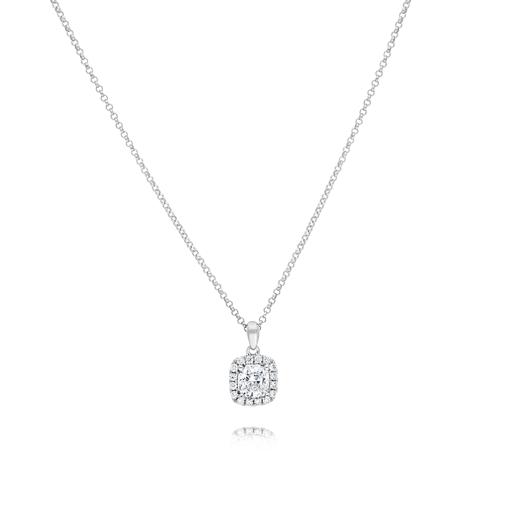 White Gold Diamond Radiant Pendant