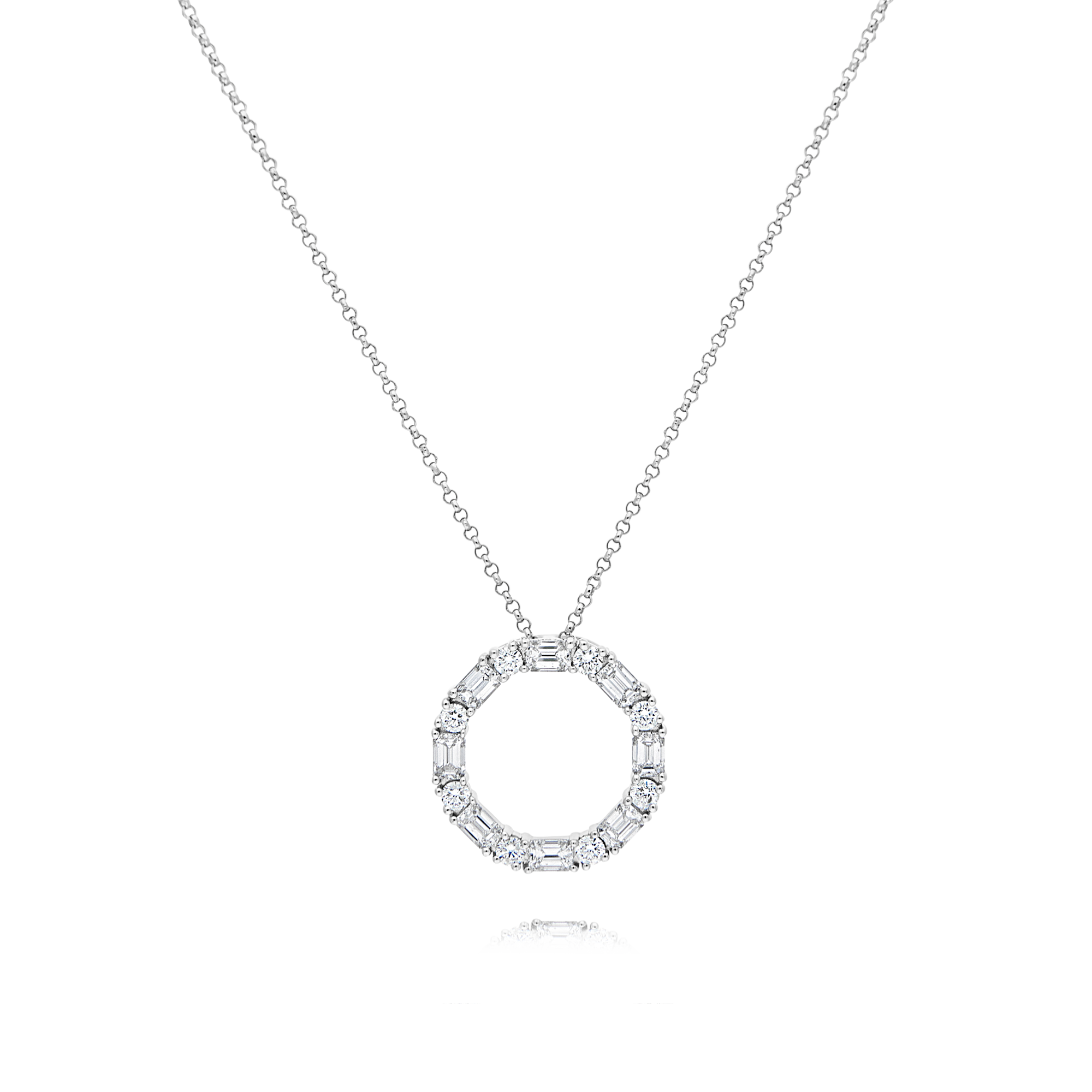 White Gold Diamond Octagon Pendant