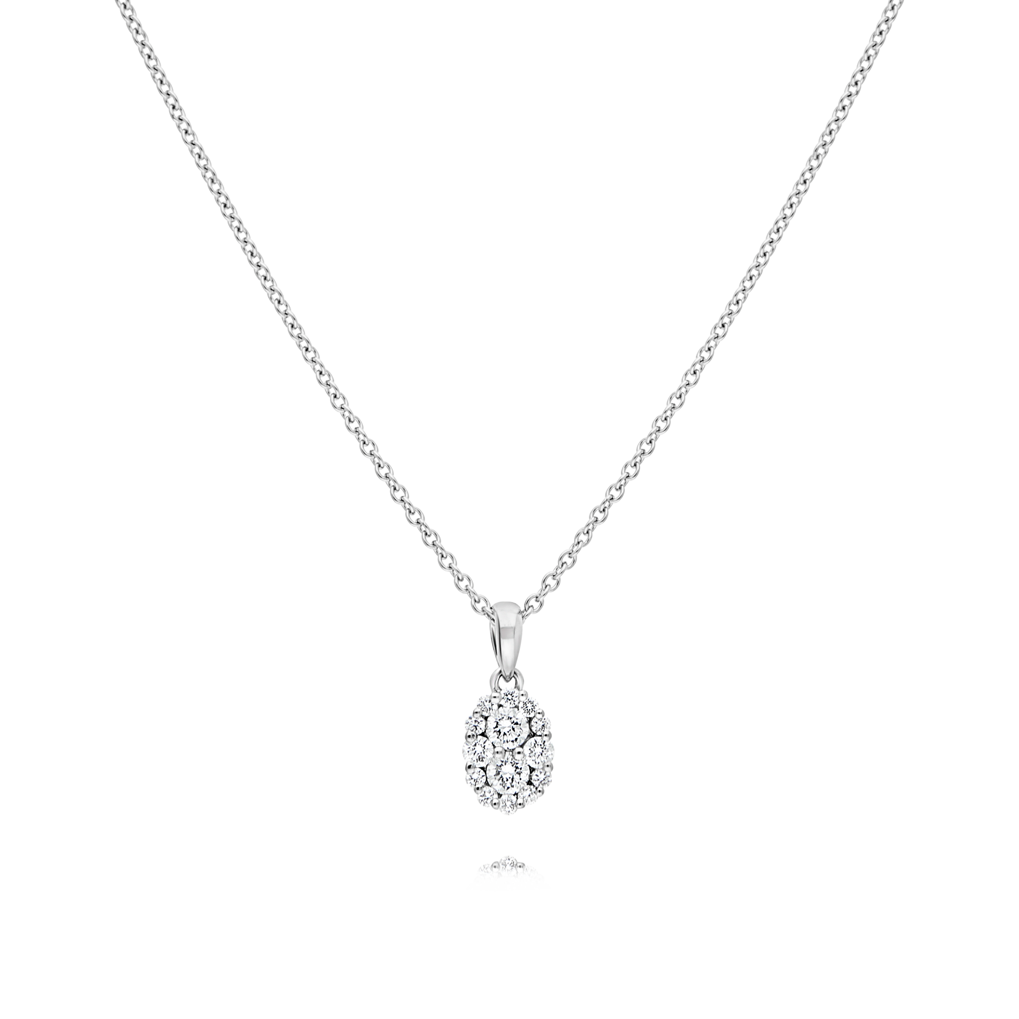 White Gold Diamond Oval Pendant