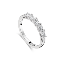 Platinum "Tulip" Five Stone Emerald-Cut Diamond Eternity Ring