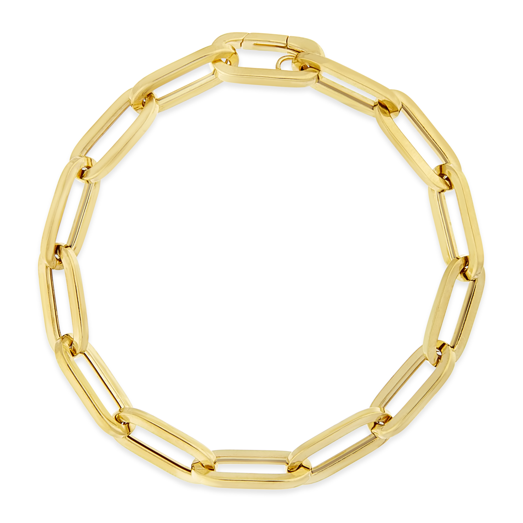 Yellow Gold Paperclip Bracelet