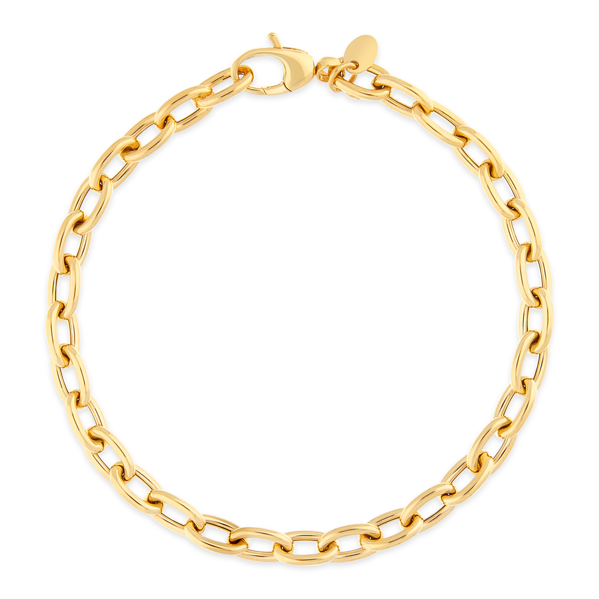 Yellow Gold Oval Link Bracelet