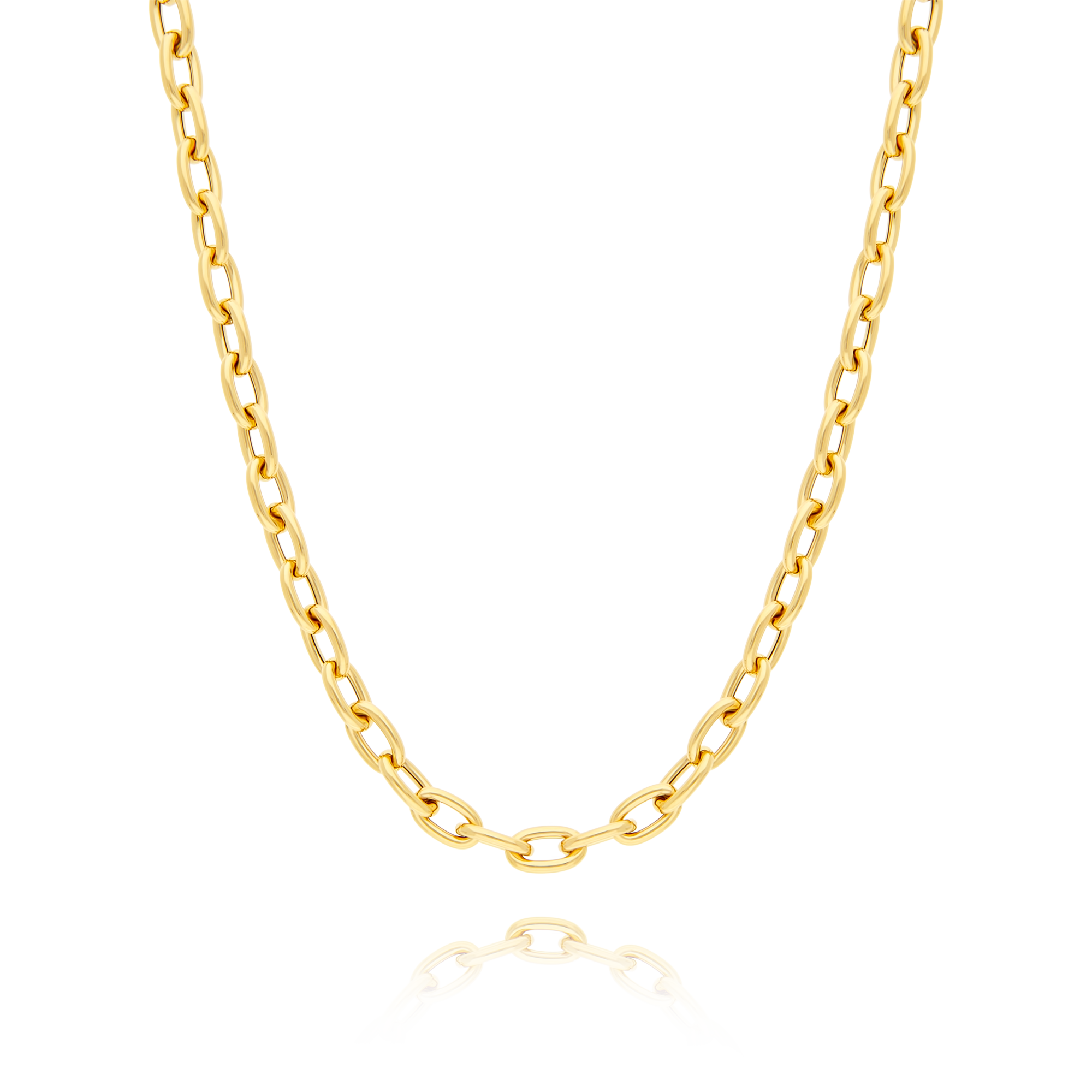 Yellow Gold Mini Oval Link Chain