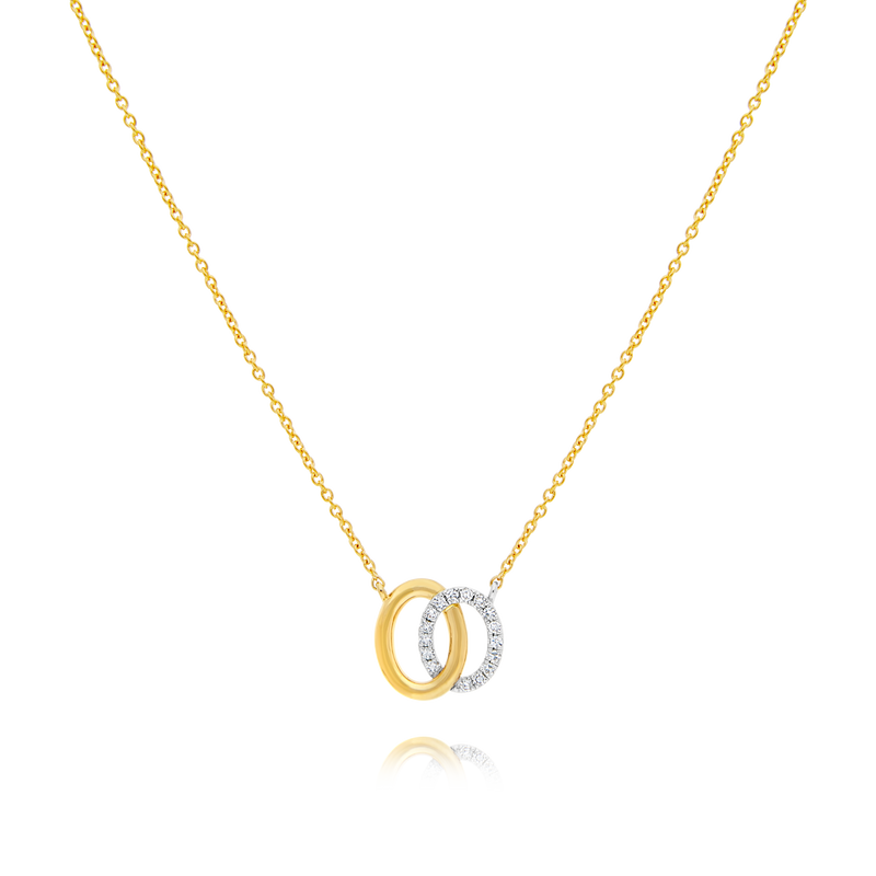 Yellow Gold Diamond Interlinked Circle Pendant