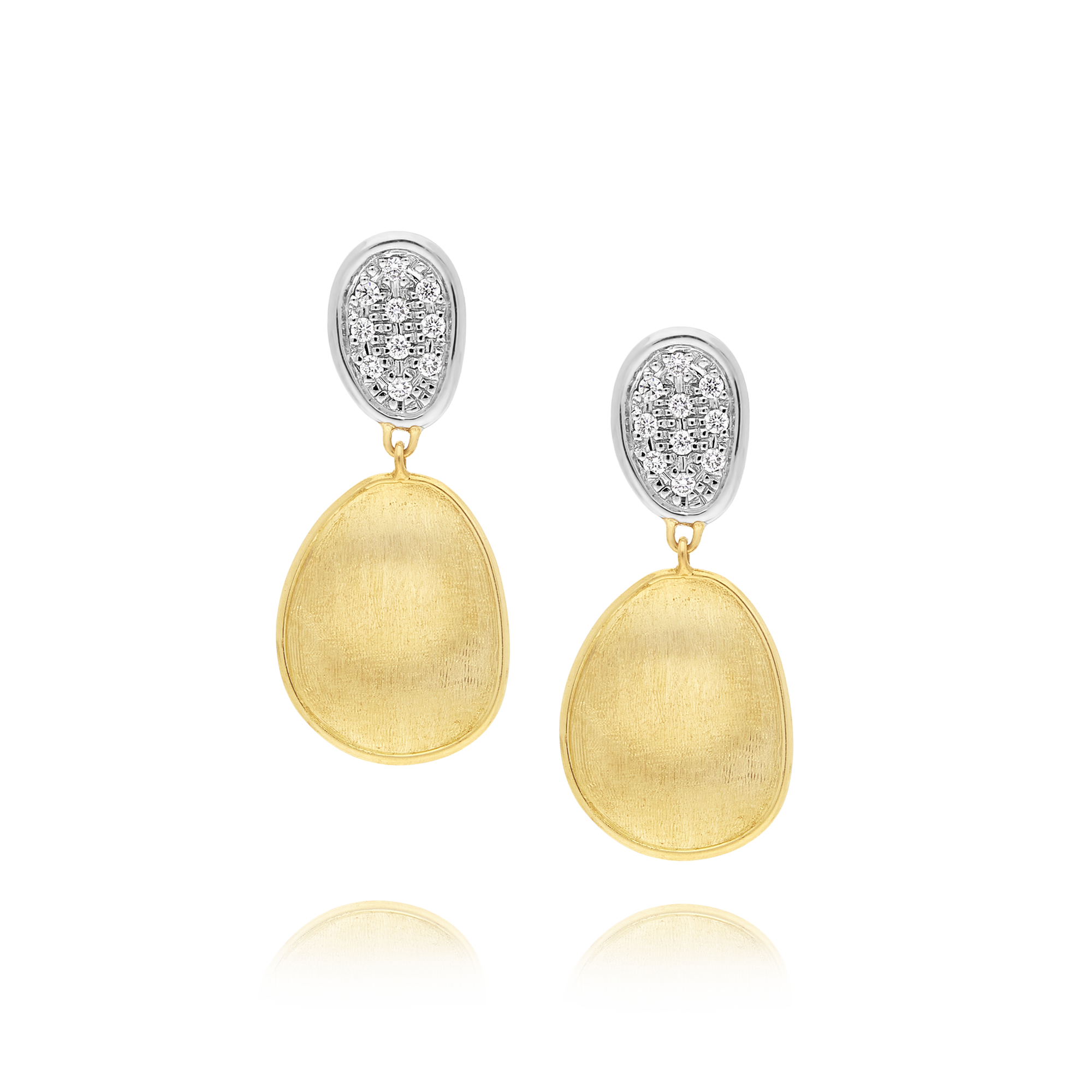 LUNARIA Collection Yellow Gold and Diamond Petite Double Drop Earrings