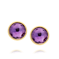 JAIPUR COLOUR: Yellow Gold and Amethyst Large Stud Earring