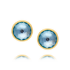 JAIPUR COLOUR:  Yellow Gold and Blue Topaz Stud