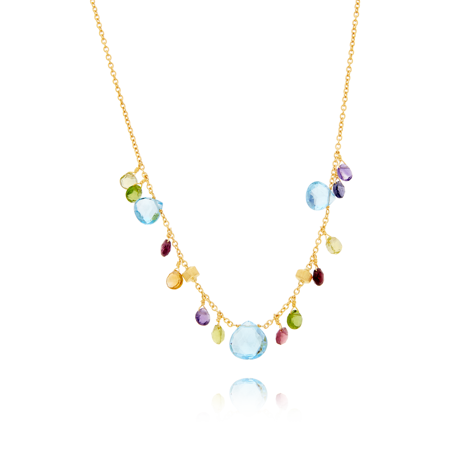 Marco Bicego Paradise Collection 18k Gold Mixed Gemstone Short Necklace