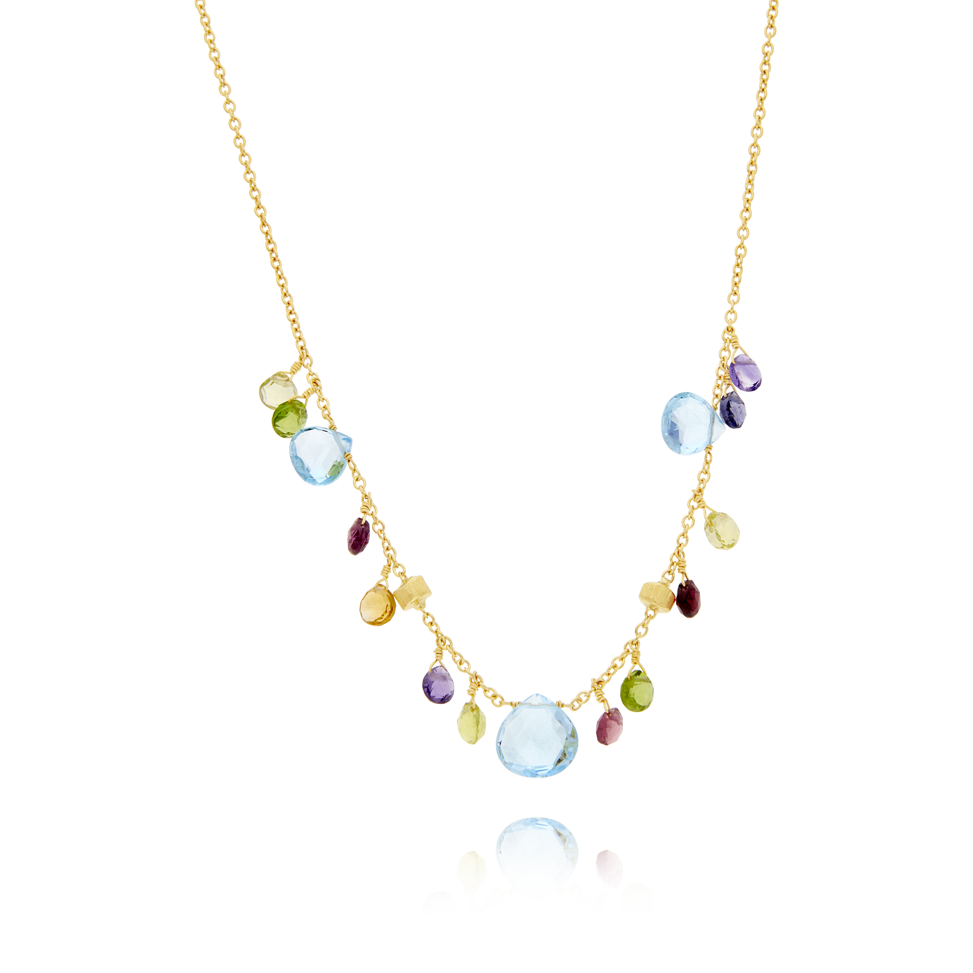 Marco Bicego Paradise Collection 18k Gold Mixed Gemstone Short Necklace